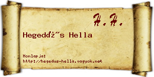 Hegedűs Hella névjegykártya