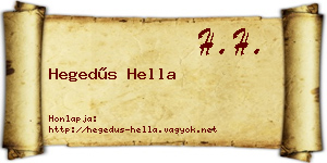 Hegedűs Hella névjegykártya