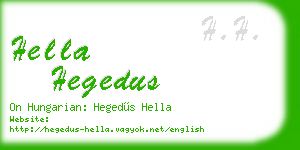 hella hegedus business card